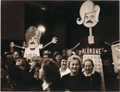 Foto: Dalībnieki televīzijas sacensībās Alūksne - Ludza, 1971. gads