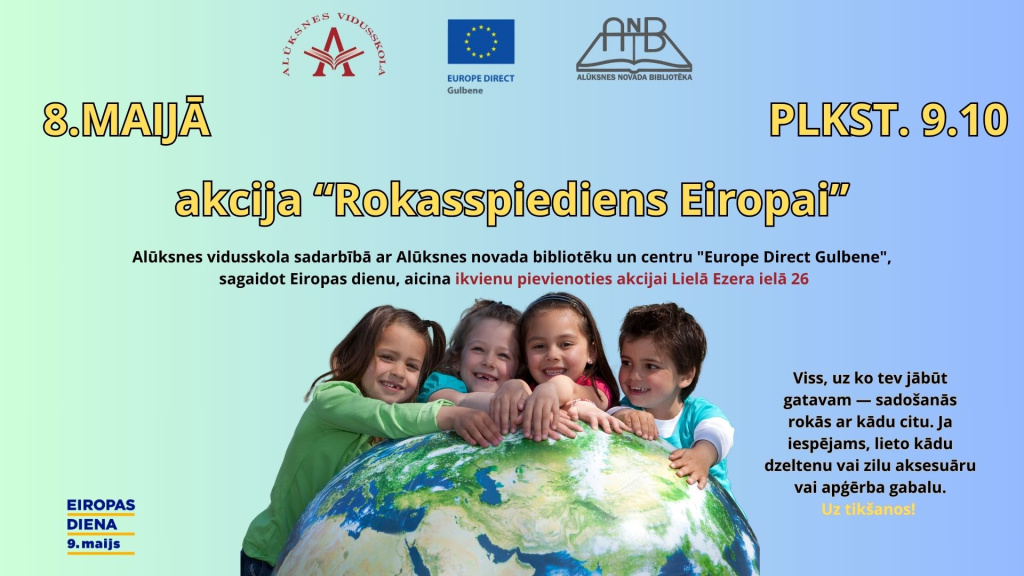 Plakāts akcijai "Rokasspiediens Eiropai".