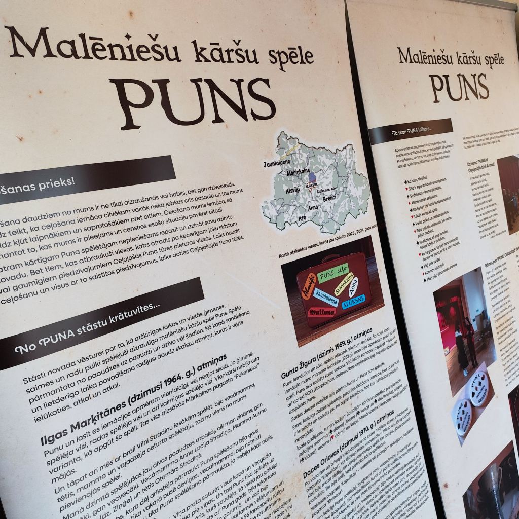 Malēniešu kāršu spēle "Puns" - izstādes materiāli