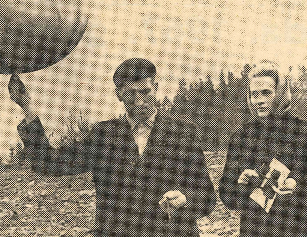 Novērotājs ar meteoroloģisko balonu. Attēls: Oktobra Karogs, 26.11.1967.