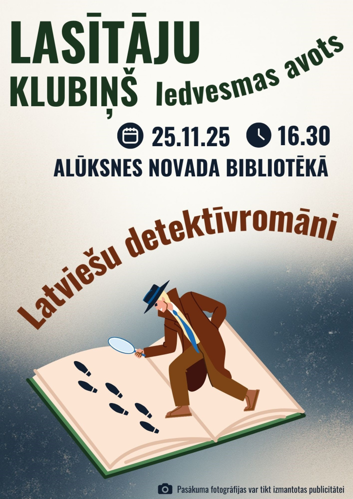 Lasītāju klubiņa novembra tikšanās, plakāts.