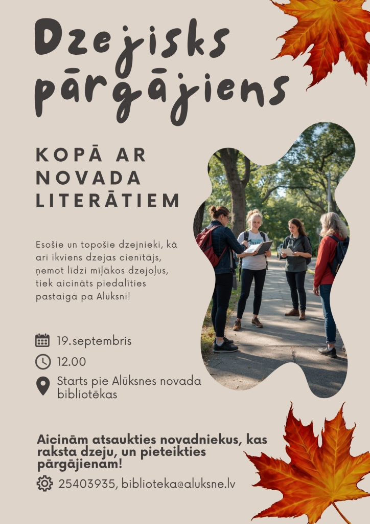 Dzejisks pārgājiens 2026. gada 19. septembrī, plakāts.