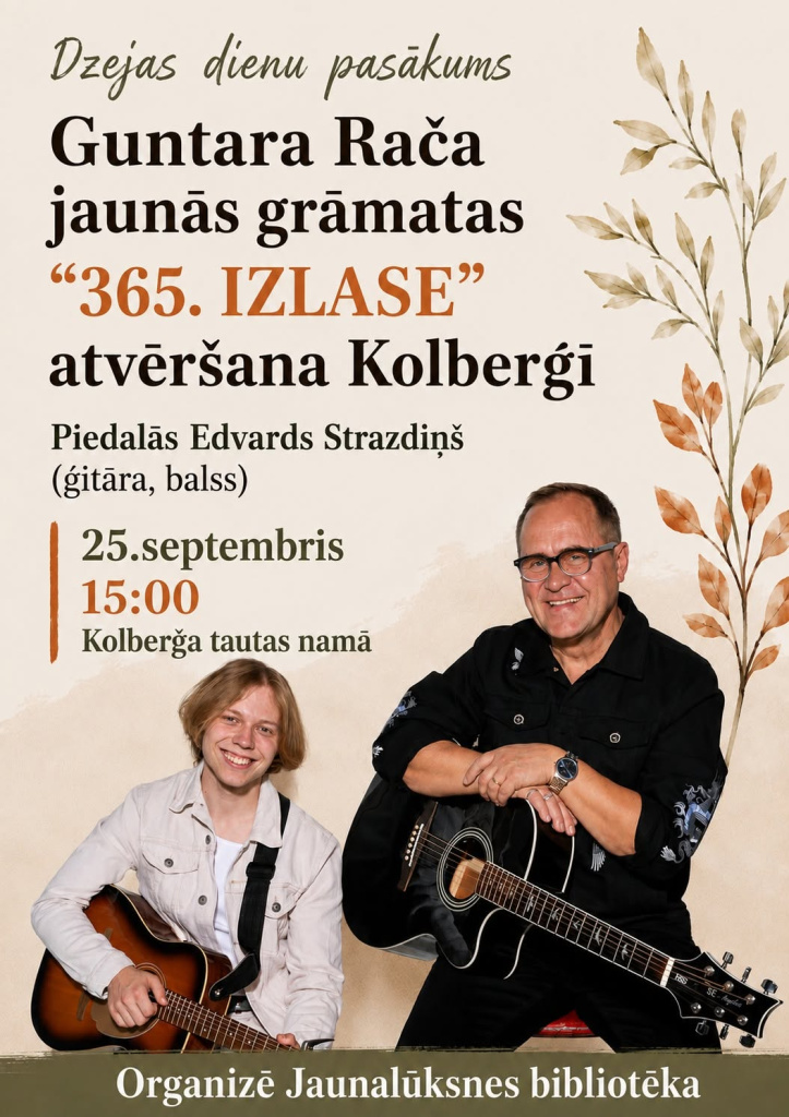 Guntara Rača grāmatas atvēršana Kolberģī.