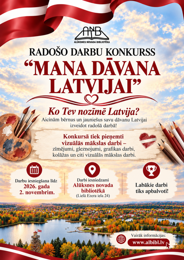 Radošo darbu konkurss "Mana dāvana Latvijai", plakāts.